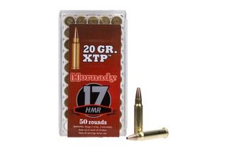 Hornady 20 grain XTP 17 HMR ammunition, 50 rounds.
